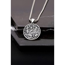 Gümüş Allah'tan Kork Yazılı Erkek Kolye