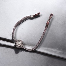 Inci Detaylı Çiçek Figürlü Su Yolu Klipsli Çelik Bileklik