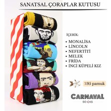 6'lı Sanatsal Portre Çoraplar Kutusu