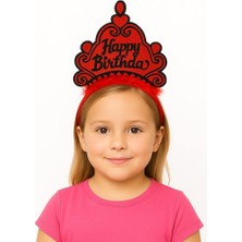 Kırmızı Happy Birthday Doğum Günü Prenses Tacı