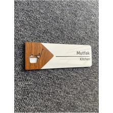 Mutfak Kapı Isimliği Modern Tasarım Yönlendirme Levhası Kendinden Yapışkanlı-Ofis Kapı Isimliği 24 x 9 cm