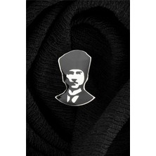 Mineli Atatürk Silüeti Gümüş Rozet