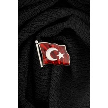 Mineli Türk Bayrağı Gümüş Rozet