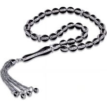 ​​​​Gümüş Siyah Mineli Zirkon Taşlı Tesbih