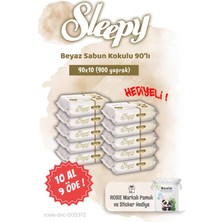 Sleepy 10 Al 9 Öde Beyaz Sabun Kokulu Islak Havlu 90'lı ve Rosie