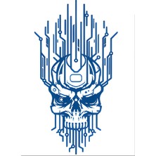 Tattoo GZ-620 Orta Boy Yarı Kalıcı Işlemcili Kurukafa Desen Dövme-Tatto