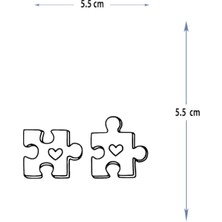 Tattoo MED-058 Yarı Kalıcı Puzzle-Yapboz Içi Kalp Çift Desen Dövme-Tatto