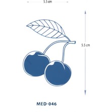 Tattoo MED-046 Yarı Kalıcı Yapraklı Kiraz Desen Dövme-Tatto