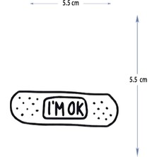 Tattoo MED-067 Yarı Kalıcı I'm Ok Yazılı Yarabandı Desen Dövme-Tatto