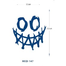 Tattoo MED-147 Yarı Kalıcı Gülen Yüz Desen Dövme-Tatto