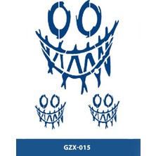 Tattoo GZX-015 Yarı Kalıcı Gülen Yüz Üçlü Desen Dövme-Tatto