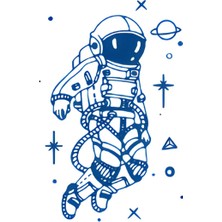 Tattoo GZ-658 Orta Boy Yarı Kalıcı Astronot Desen Dövme-Tatto