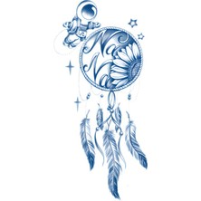 Tattoo GZ-772 Orta Boy Yarı Kalıcı Astronot ve Dreamkatcher-Düş Kapanı Desen Dövme