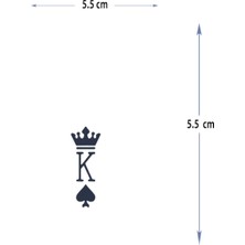 Tattoo MED-092 Yarı Kalıcı Kupa King Poker Kartı Desen Dövme-Tatto