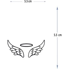 Tattoo MED-040 Yarı Kalıcı Melek Kanatı ve Tacı Desen Dövme-Tatto