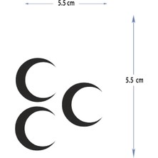 Tattoo MED-120 Yarı Kalıcı Üç Hilal Desen Dövme-Tatto