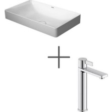 Duravit Durasquare 60 cm Çanak Lavabo ve D-Neo Lavabo Bataryası, Large