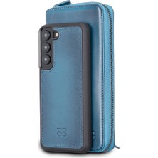 Bouletta Samsung Galaxy S22 Uyumlu Deri Cüzdanlı Zip Kılıf BRN4E