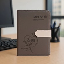 Mıknatıslı Ajanda Günlük Not Defteri Notebook Gri Ithal Ürün