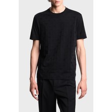 Emporio Armani Jakarlı Pamuklu Regular Fit Bisiklet Yaka T Shirt Erkek T Shirt EM002968 AF10762 FC245
