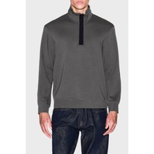 Armani Exchange Streç Pamuklu Regular Fit Yarım Fermuarlı Dik Yaka Sweat Erkek Sweat XM001295 AF10818 U8144