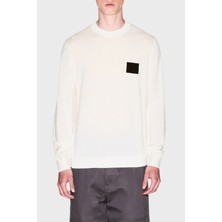 Armani Exchange Logolu Yün Karışımlı Regular Fit Yuvarlak Yaka Kazak Erkek Kazak XM001329 AF11982 U0009