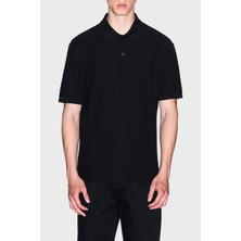 Armani Exchange Jakarlı Pamuklu Regular Fit Düğmeli Polo Yaka T Shirt Erkek Polo Yaka T Shirt XM001882 AF10337 FC022