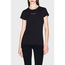 Armani Exchange Logolu % 100 Pamuk Yuvarlak Yaka T Shirt Bayan T Shirt XW001455 AF10356 MC021