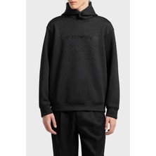 Emporio Armani Taşlı Logolu Streç Regular Fit Kapüşonlu Sweat Erkek Sweat EM003673 AF19556 UC001