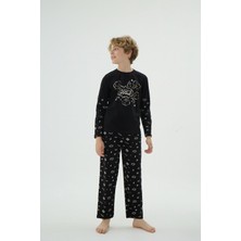 8947 Erkek Ç. Baskılı Pijama Takım