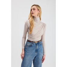 20059 Büzgü Detay Sandy Bluz Taş