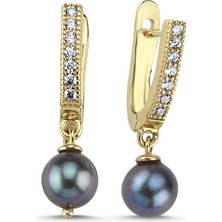 Siyah Doğal Inci Küpe