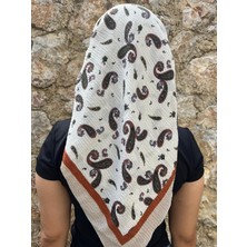 Siyah Beyaz Geometrik Desenli Pamuklu Yazma – Modern Başörtüsü, Günlük ve Özel Gün