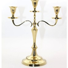 Pirinç 3'lü Şamdan 4612