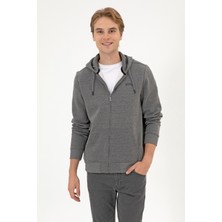 U.S. Polo Assn. Erkek Regular Fit Antrasit Melanj Şardonlu Örme Hırka 50313755-VR081