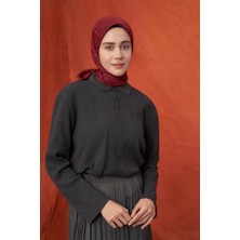 Italyan Jakar Geometrik Desen Eşarp - Bordo