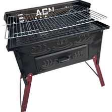 Acn Kömürlü Mangal 35 x 50 cm Çift Izgaralı Katlanır Ayaklı