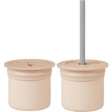 Bfs     Pipetli Silikon Bardak Seti Bubble Beige / Powder Grey
