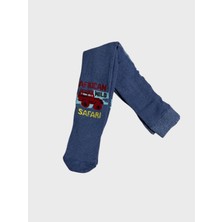 Erkek Çocuk Pamuklu Yıkanmış Parfümlü Mavi Araba Desenli Külotlu Çorap