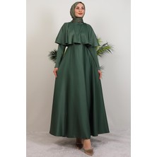 Mona Pelerinli Elbise Soft Yeşil