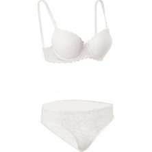 Iç Giyim Ebru Desteksiz Dantelli Sütyen ve Külot Takım (Sütyen Yıkama Topu Hediyeli)