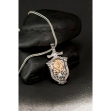 Özel Tasarım Vintage Aslan Motifli Gümüş Erkek Kolye