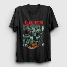 Presmono Unisex Siyah Album World Downfall Terrorizer T-Shirt
