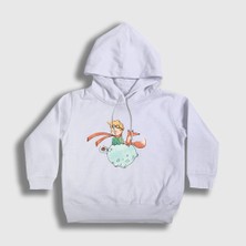 Presmono Unisex Çocuk Beyaz Fox Le Petit Prince Küçük Prens Kapüşonlu Sweatshirt