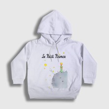 Presmono Unisex Çocuk Beyaz Cover Le Petit Prince Küçük Prens Kapüşonlu Sweatshirt