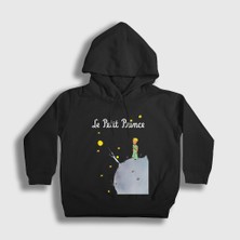 Presmono Unisex Çocuk Siyah Cover Le Petit Prince Küçük Prens Kapüşonlu Sweatshirt