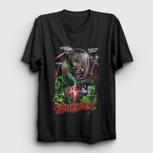 Presmono Unisex Siyah Martians Mars Attacks Tim Burton T-Shirt
