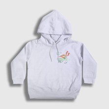 Presmono Unisex Çocuk Beyaz Plane Le Petit Prince Küçük Prens Kapüşonlu Sweatshirt