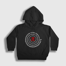 Presmono Unisex Çocuk Siyah Spiral Pi Sayısı Hediye Matematik Kapüşonlu Sweatshirt