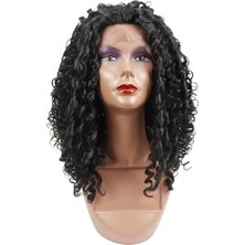 MiraLive Siyah Yoğun Dalga Afro Dalga Tül Peruk